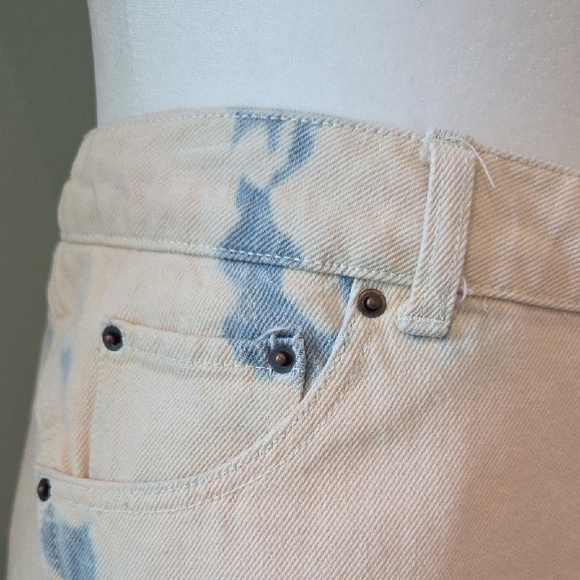 Future Collective Gabriella Karefa Size 12 Ivory & Blue Tye-Dye Denim Skirt - Picture 7 of 14